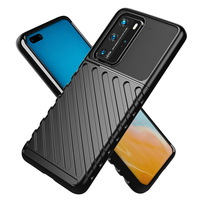 Huawei P40 Pro hoesje - Schokbestendige TPU back cover - Zwart