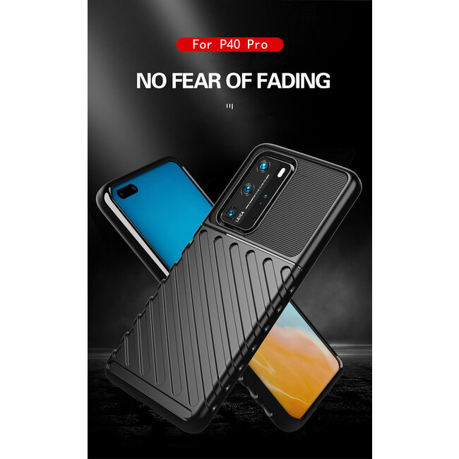 Huawei P40 Pro hoesje - Schokbestendige TPU back cover - Zwart