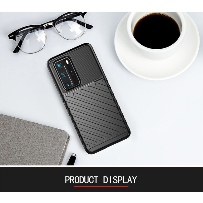 Huawei P40 Pro hoesje - Schokbestendige TPU back cover - Zwart