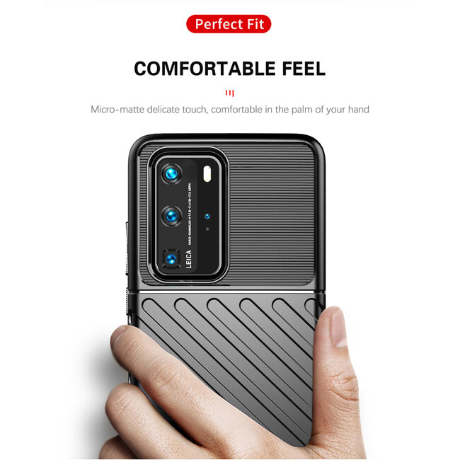 Huawei P40 Pro hoesje - Schokbestendige TPU back cover - Zwart