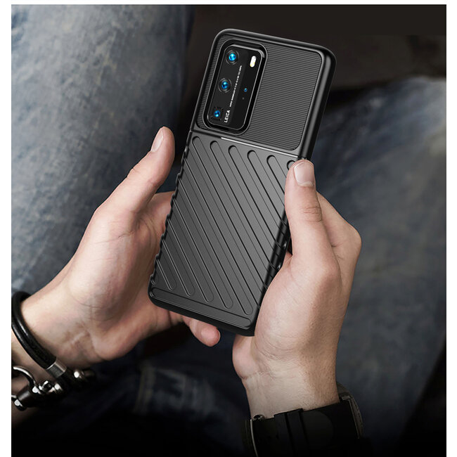 Huawei P40 Pro hoesje - Schokbestendige TPU back cover - Zwart