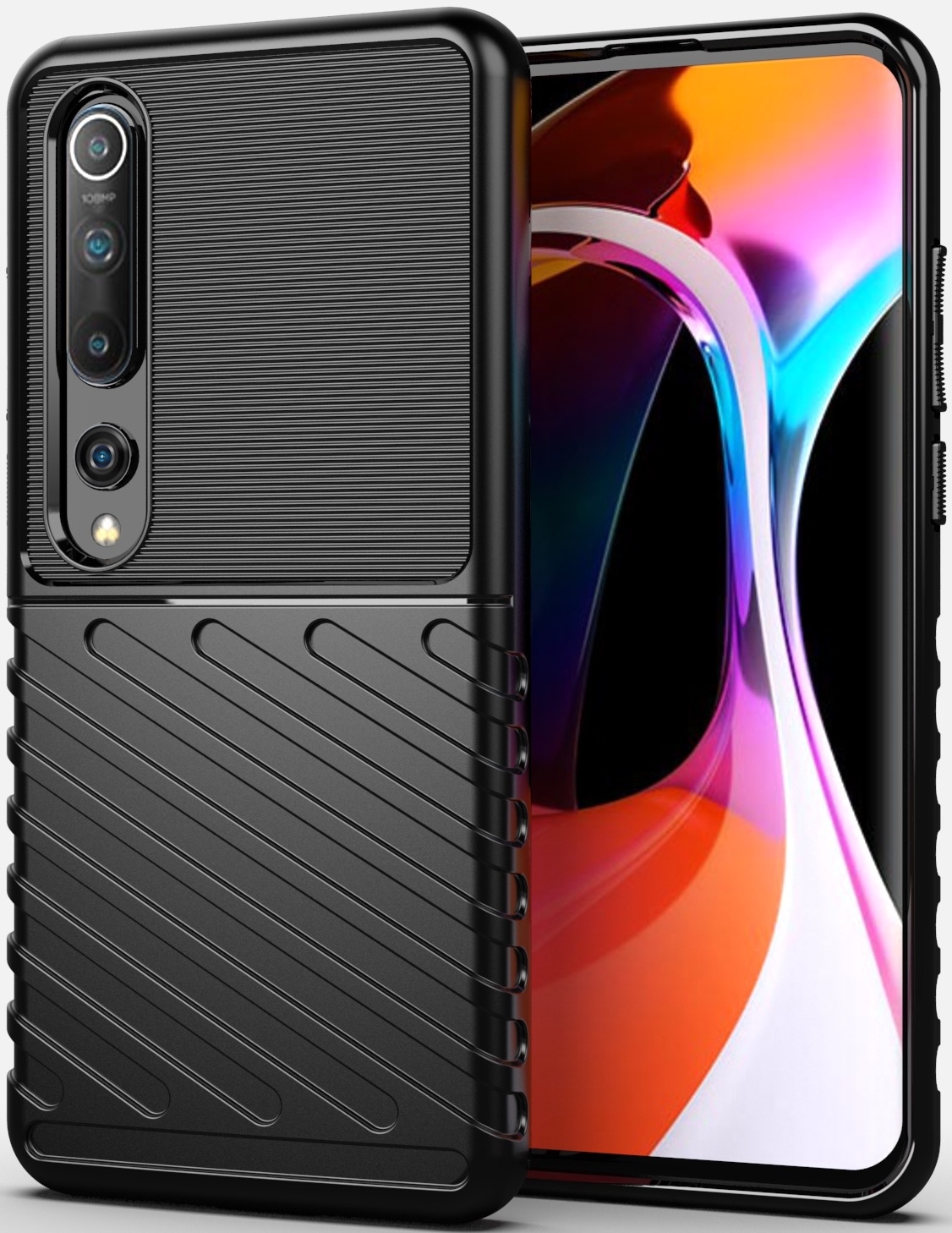 Case2go - Hoesje geschikt voor Xiaomi Mi 10 - Schokbestendige TPU Back Cover - Zwart afbeelding