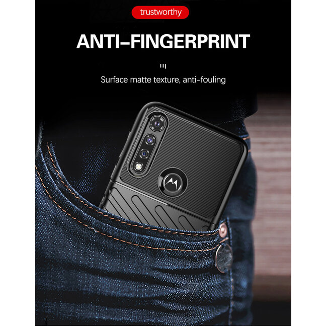 Motorola Moto G8 hoesje - Schokbestendige TPU back cover - Zwart