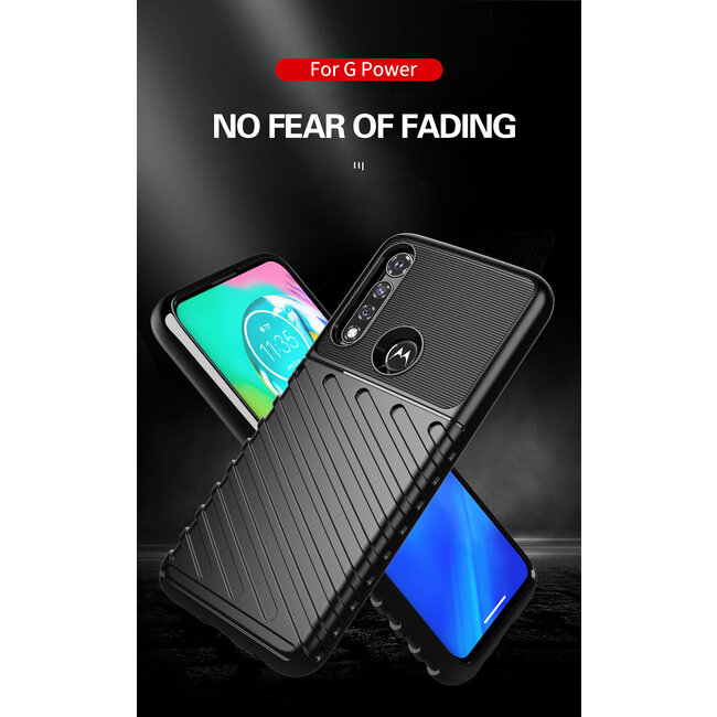 Motorola Moto G8 hoesje - Schokbestendige TPU back cover - Zwart