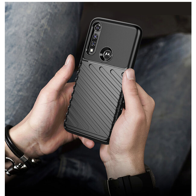 Motorola Moto G8 hoesje - Schokbestendige TPU back cover - Zwart