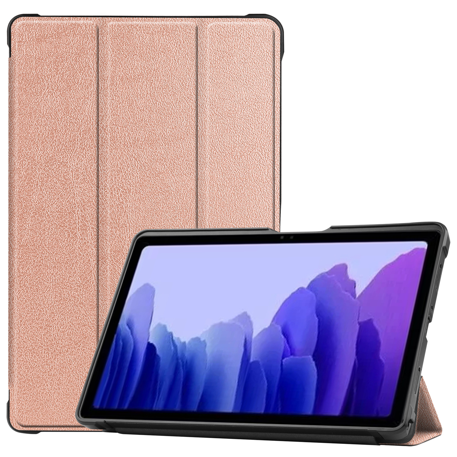 Samsung Galaxy Tab A7 (2020) Hoes - Book Case met TPU cover - Rosé Goud afbeelding