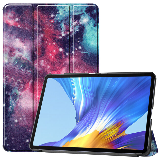 Case2go - Hoes voor de Huawei MatePad 10.4 - Tri-Fold Book Case - Galaxy