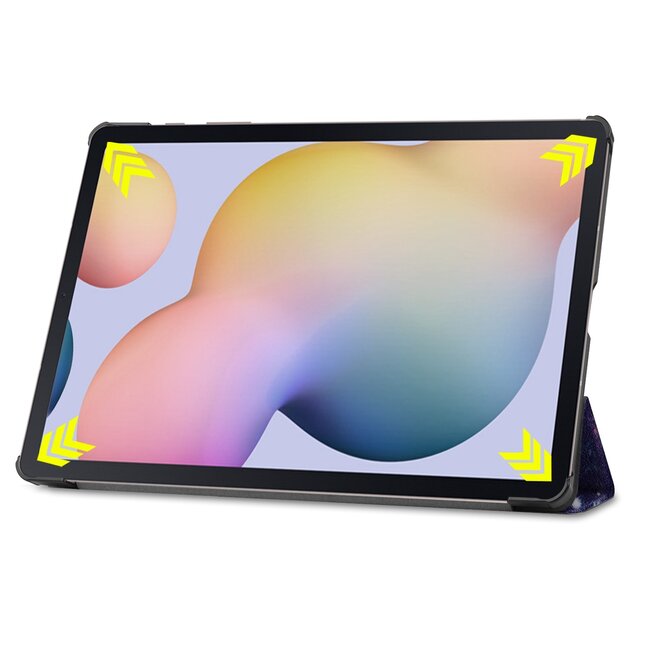 Case2go - Hoes voor de Samsung Galaxy Tab S7 Plus (2020) - Tri-Fold Book Case - Galaxy