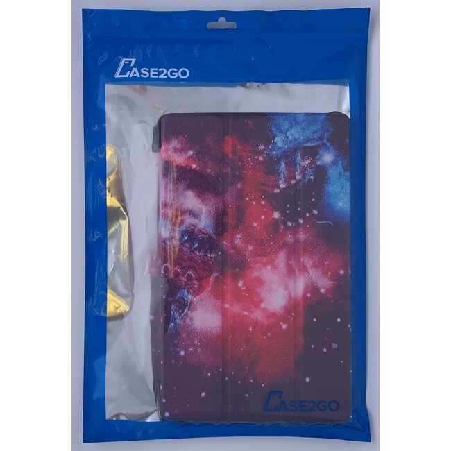 Case2go - Hoes voor de Samsung Galaxy Tab S7 Plus (2020) - Tri-Fold Book Case - Galaxy