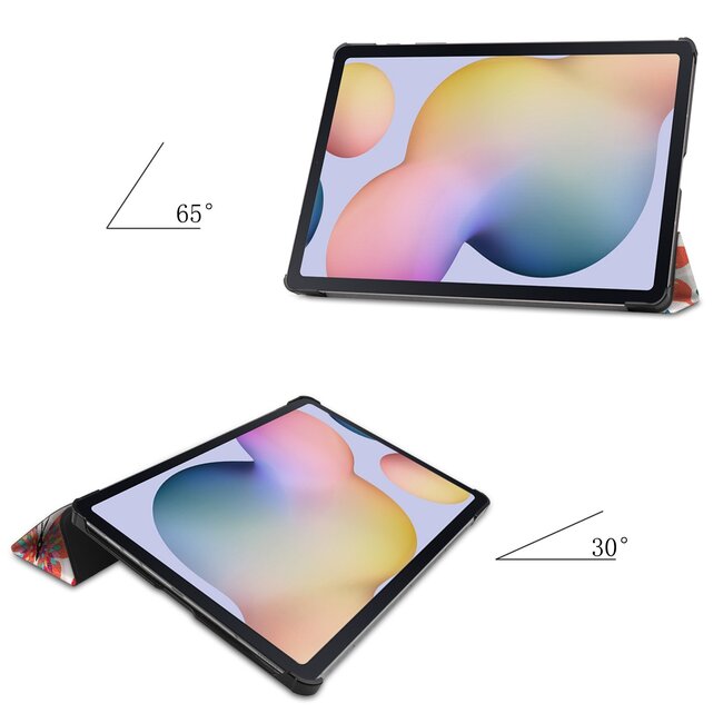 Case2go - Hoes voor de Samsung Galaxy Tab S7 Plus (2020) - Tri-Fold Book Case - Vlinders