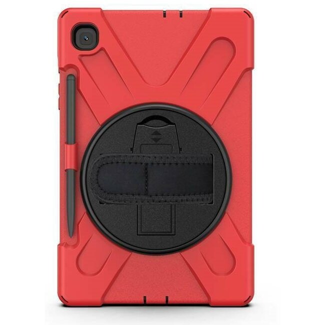 Case2go - Hoes voor Samsung Galaxy Tab S7 - Hand Strap Armor Case Met Pencil Houder - Rood