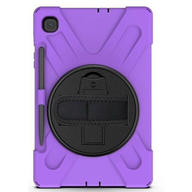 Case2go - Hoes voor Samsung Galaxy Tab S7 - Hand Strap Armor Case Met Pencil Houder - Paars