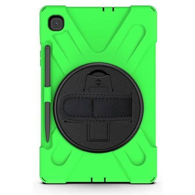 Case2go - Hoes voor Samsung Galaxy Tab S7 Plus - Hand Strap Armor Case Met Pencil Houder - Groen