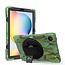 Case2go - Hoes voor Samsung Galaxy Tab S7 Plus - Hand Strap Armor Case Met Pencil Houder - Camouflage