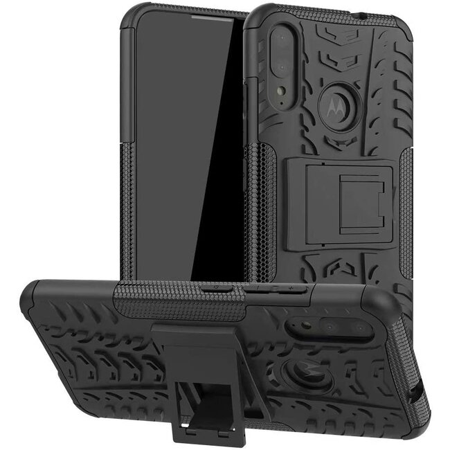 Motorola Moto E6 Plus Hoesje - Schokbestendige Back Cover - Zwart