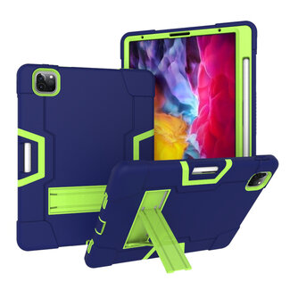 Case2go iPad Pro 11 (2020) Hoes - Schokbestendige Back Cover - Hybrid Armor Case - Blauw/Groen