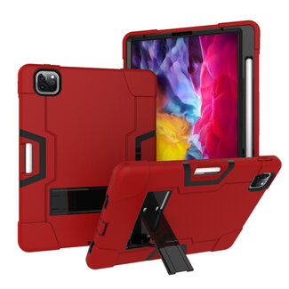 Case2go iPad Pro 11 (2020) Hoes - Schokbestendige Back Cover - Hybrid Armor Case - Rood/Zwart