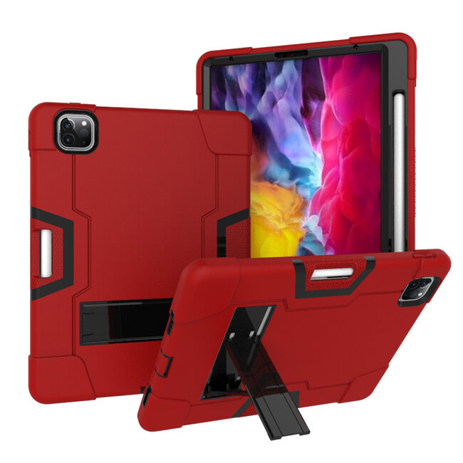Case2go - Hoes voor Apple iPad Pro 11 (2020) - Schokbestendige Back - Hybrid Armor Case - Rood/Zwart