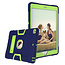 Case2go iPad Air 10.5 (2019) Hoes - Schokbestendige Back Cover - Hybrid Armor Case - Blauw/Groen