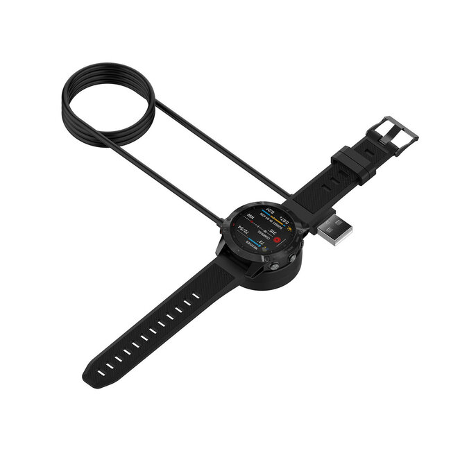 Garmin Smartwatch USB oplaaddock - Geschikt voor Instinct / Forerunner / Fenix USB kabel met dock - 1 meter - Zwart