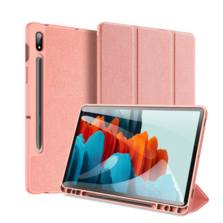 Dux Ducis Samsung Galaxy Tab S7 Plus hoes - Dux Ducis Domo Book Case - Roze