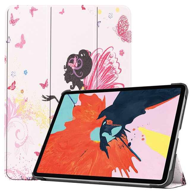 Case2go - Hoes voor de iPad Air 10.9 (2020) - Tri fold Book Case - Flower Fairy