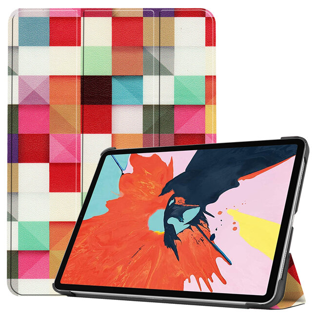 Case2go - Hoes voor de iPad Air 10.9 (2020) - Tri fold Book Case - Blocks