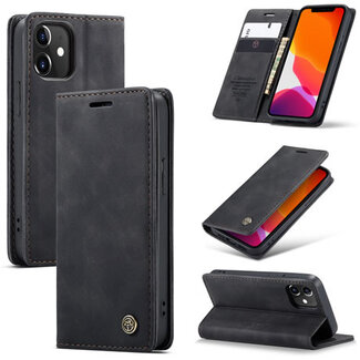 CaseMe CaseMe - iPhone 12 hoesje - Wallet Book Case - Magneetsluiting - Zwart