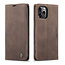 CaseMe - iPhone 12 Pro hoesje - Wallet Book Case - Magneetsluiting - Donker Bruin