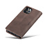 CaseMe - iPhone 12 Pro hoesje - Wallet Book Case - Magneetsluiting - Donker Bruin