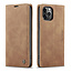 CaseMe - iPhone 12 Pro Max hoesje - Wallet Book Case - Magneetsluiting - Bruin