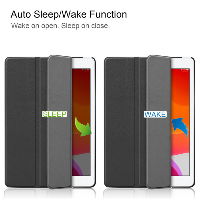 Case2go - Hoes voor de iPad 10.2 (2019/2020) - Tri-Fold Book Case - Zwart