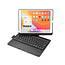 iPad 10.2 2019 / 2020 / 2021 case - QWERTY - Bluetooth Toetsenbord hoes - met Touchpad & Toetsenbord verlichting - 360 graden draaibaar - Zwart