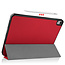 Case2go - Hoes voor de iPad Air 10.9 (2020) - Tri-Fold Book Case - met Apple Pencil Houder - Rood