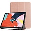 Case2go - Hoes voor de iPad Air 10.9 (2020) - Tri-Fold Book Case - met Apple Pencil Houder - RosÃ© Goud