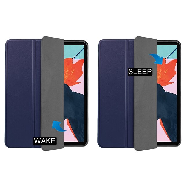 Case2go - Hoes voor de iPad Air 10.9 (2020) - Tri-Fold Book Case - met Apple Pencil Houder - Donker Blauw