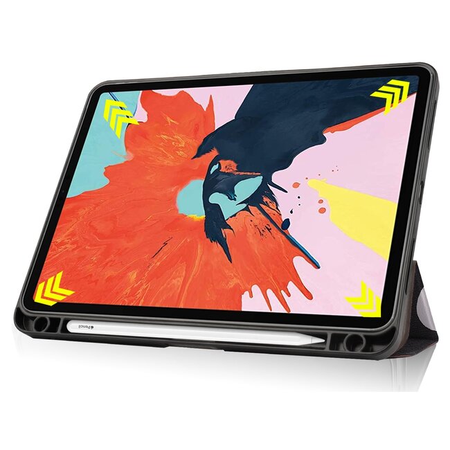 Case2go - Hoes voor de iPad Air 10.9 (2020) - Tri-Fold Book Case - met Apple Pencil Houder - Don't Touch Me