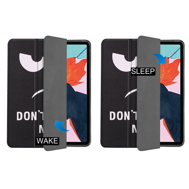 Case2go - Hoes voor de iPad Air 10.9 (2020) - Tri-Fold Book Case - met Apple Pencil Houder - Don't Touch Me