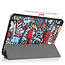 Case2go - Hoes voor de iPad Air 10.9 (2020) - Tri-Fold Book Case - met Apple Pencil Houder - Graffiti