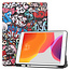 Case2go iPad Hoes voor Apple iPad 2020 Hoes Cover - 10.2 inch - Tri-Fold Book Case - Apple Pencil Houder - Graffiti