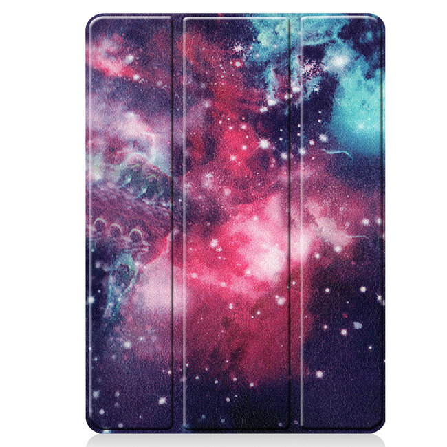 Case2go - Hoes voor de iPad 10.2 (2019/2020) - Tri-Fold Book Case - met Apple Pencil Houder - Galaxy