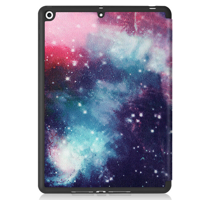 Case2go - Hoes voor de iPad 10.2 (2019/2020) - Tri-Fold Book Case - met Apple Pencil Houder - Galaxy