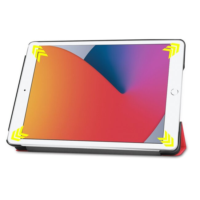 Case2go - Hoes voor de iPad 10.2 (2019/2020) - 10.2 inch - Tri-Fold Book Case - Rood