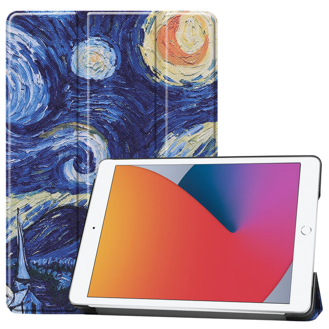 Case2go - Hoes voor de iPad 10.2 (2019/2020) - 10.2 inch - Tri-Fold Book Case - Sterrenhemel