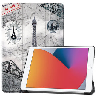 Case2go iPad 2020 hoes - 10.2 inch - Tri-Fold Book Case - Eiffeltoren