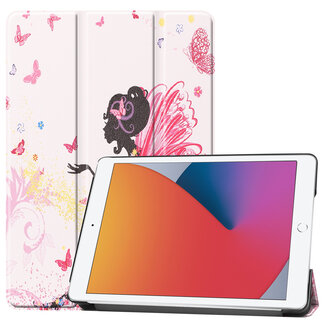 Case2go iPad 2020 hoes - 10.2 inch - Tri-Fold Book Case - Flower Fairy