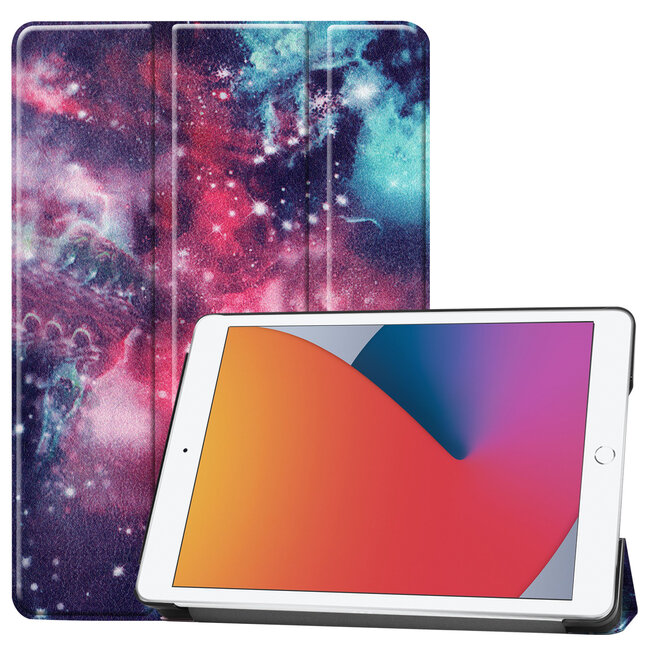 Case2go - Hoes voor de iPad 10.2 (2019/2020) - 10.2 inch - Tri-Fold Book Case - Galaxy
