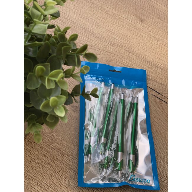 6 Stuks - Stylus Pen voor tablet en smartphone - Met Penfunctie - Touch Pen - Voorzien van clip - Groen