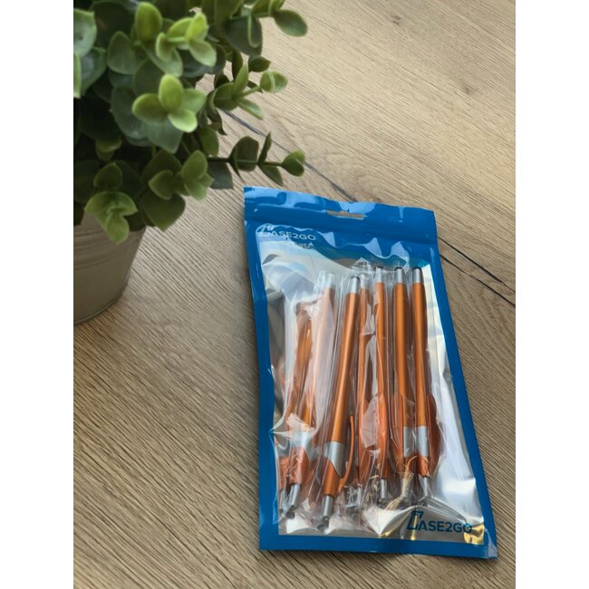 9 Stuks - Stylus Pen voor tablet en smartphone - Met Penfunctie - Touch Pen - Voorzien van clip - Oranje