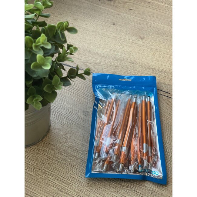 6 Stuks - Stylus Pen voor tablet en smartphone - Met Penfunctie - Touch Pen - Voorzien van clip - Oranje
